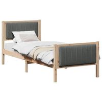 cama individual  cama para adulto  estructura de cama con cabecera negro y gris oscuro 75 x 190 cm