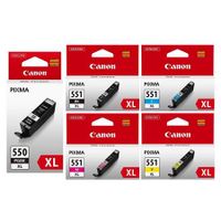 original multipack canon pixma mg5540 printer ink cartridges 5 pack -6431b001aa pgi-550pgbkxl