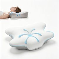la almohada de espuma viscoelastica con forma de mariposa y diferentes alturas proporciona soporte para el cuello al dormir de lado alivia la presion durante el sueno profundo y evita que se hunda
