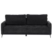 sofa minimalista de tela 3 plazas con funcion de cama de poliester negro patas de metal heming