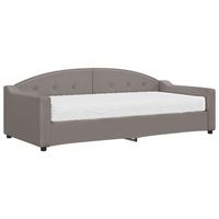 cama para adulto  cama individual  sofa cama con colchon tela gris taupe 90x200 cm