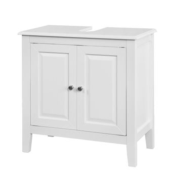 Armario para el debajo del lavado 2 puertas madera blanco