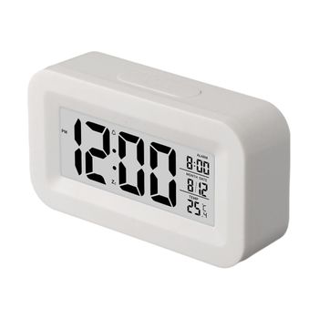 Reloj alarma electrónico multifunción: hora precisa, fecha actual, lectura de temperatura ambiental, alarma programable con opción snooze. MiiOW