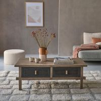 mesa de centro rectangular de pino macizo reciclado