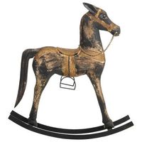 caballo balancin de madera acabado artesanal negro 73x20x84h cm