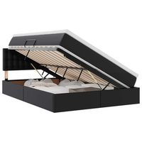 cama con almacenamiento y led con colchon negro 140 x 190 cm vidaxl