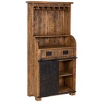 mueble botellero de madera marron 80x39x170 alt cm