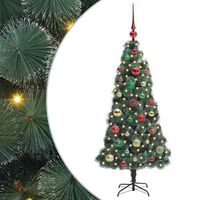 arbol de navidad artificial preiluminado con conjunto de bolas vidaxl