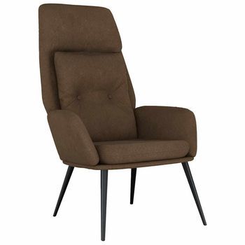 Sillón De Relax De Piel De Ante Sintética Marrón Vidaxl