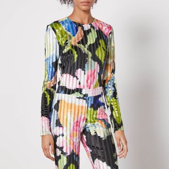 Stine Goya Vanessa Floral-Print Devoré-Velvet Blouse - M