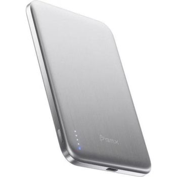 Power Bank inalámbrica Prestigio aluminio titanio plata