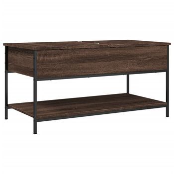 Mesa De Centro Madera Ingeniería Metal Marrón 100x50x50 Cm Vidaxl
