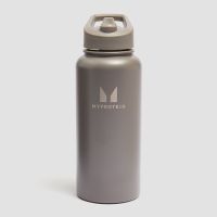 botella de metal reciclado con pajita abatible de myprotein 1 l - trufa oscura