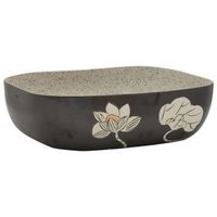 lavabo encimera rectangular ceramica gris negro 48x375x135 cm vidaxl