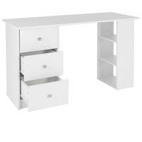 escritorio con 3 cajones 120x49x72 cm blanco ml-design