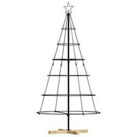 arbol cono de navidad con soporte negro 154 cm acero vidaxl