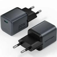 cargador de pared gan vention usb-c 20w gris antracita