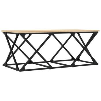 Mesa De Centro Madera De Ingeniería Roble Sonoma 100x49x40 Cm Vidaxl