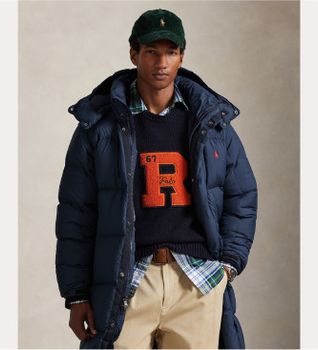 Polo Ralph Lauren para hombre. 710P01338001 Abrigo Gorham marino (L), Casual, Poliéster