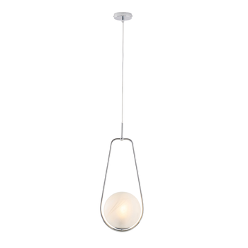 Lámpara Colgante Afrodita En Hierro Cromado 1 Luz Con Esfera Dm.20 159 Ø24 Bl286-s1-cr