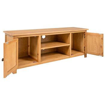 Mueble Tv | Mueble De Salón | Armario Tv Madera Maciza De Roble 110x35x44 Cm