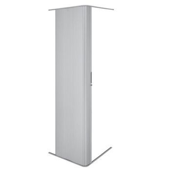 Puerta De Ducha Enrollable Tipo Persiana 200x60 Cm Color Plateado Abs, Pvc Y Aluminio