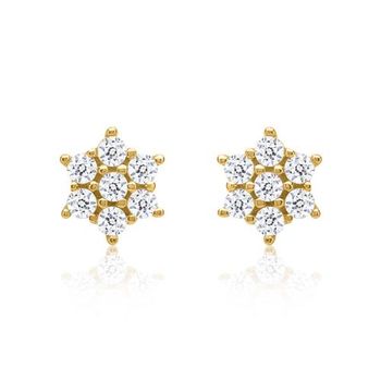 Pendientes de oro 8 quilates estrella con circonitas