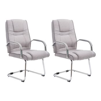 Set de 2 sillas basculantes con asiento en Tela Gris
