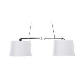 Lámpara De Techo 2 Luces Blanca Base De Metal Pantalla De Poliéster Moderna Fucino
