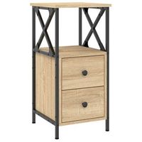 mesita de noche madera de ingenieria roble sonoma 34x355x70 cm vidaxl