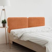 dhome cabecero tapizado en pana liso redondeado para pared acusticos cabeceros absorbentes cabezal cama dormitorio naranja 220cm dual