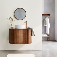 mueble de lavabo suspendido de mindi macizo 1 puerta