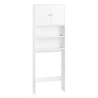 sobuy armario de bano estrecho con puertas y estantes almacenaje ajustable blanco 65x182x20cm bzr165-w