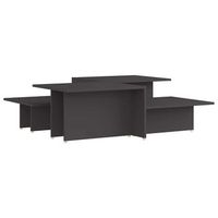 2 uds mesas de centro - mesas de cafe madera contrachapada gris 1115x50x33cm