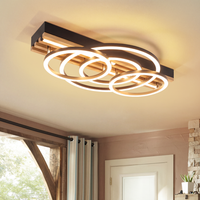 lampara de techo led anular geometrica moderna 50cm y 60w regulable con mando a distancia para salon y comedor zmh