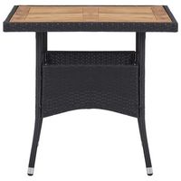 mesa comedor para jardin  mesa de exterior ratan sintetico madera de acacia negro