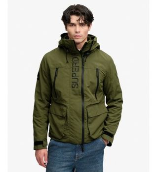 Superdry para hombre. M5012324A Chaqueta con capucha Ultimate Windbreaker verde (M), Casual, Nylon, Outdoor