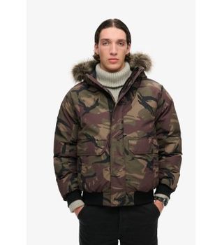 Superdry para hombre. M5011930A Bomber Everest Faux Fur camuflaje (XXL), Casual, Poliéster, Sostenible