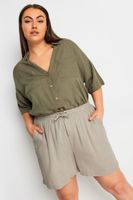 yours pantalones cortos beige con lino mujer curvy y tallas grandes yours