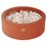 meowbaby piscina de bolas round seca para ninos marsala  blancotransparente 200 pcs 90x30cm