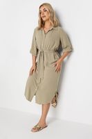 yours vestido midi camisero beige mujer curvy y tallas grandes yours