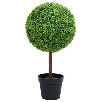 Planta De Boj Artificial Forma De Bola Con Maceta Verde 71 Cm Vidaxl