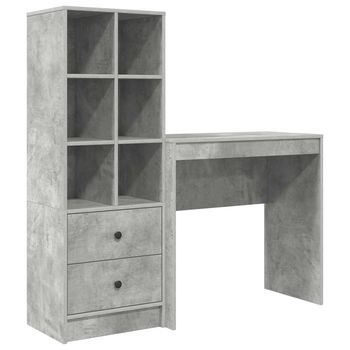 Escritorio Gris Concreto 125,5 X 40 X 127 Cm 2 Uds. Vidaxl