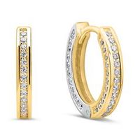 de aros de oro amarillo y blanco 8 quilates con circonita