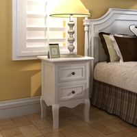 mesitas de noche 2 uds - mueble de dormitorio - mdf y pino - blanco 345x30x49cm