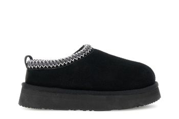 zuecos de ante con pelo black