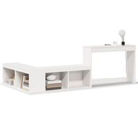 mesita de noche  mueble con escritorio madera maciza pino blanco 232x122x75 cm