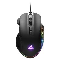 raton sharkoon con cable 12800 dpi 8 botones rgb negro para diestros