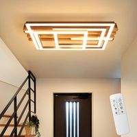 lampara de techo led nettlife de 41 w lampara de techo moderna de color negro regulable con mando a distancia funcion de memoria ideal para salon dormitorio cocina y pasillo