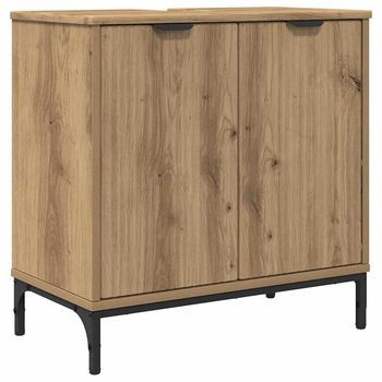 Gabinete De Lavabo Para Baño Roble Artisan 60,5 X 33,5 X 61 Cm Vidaxl